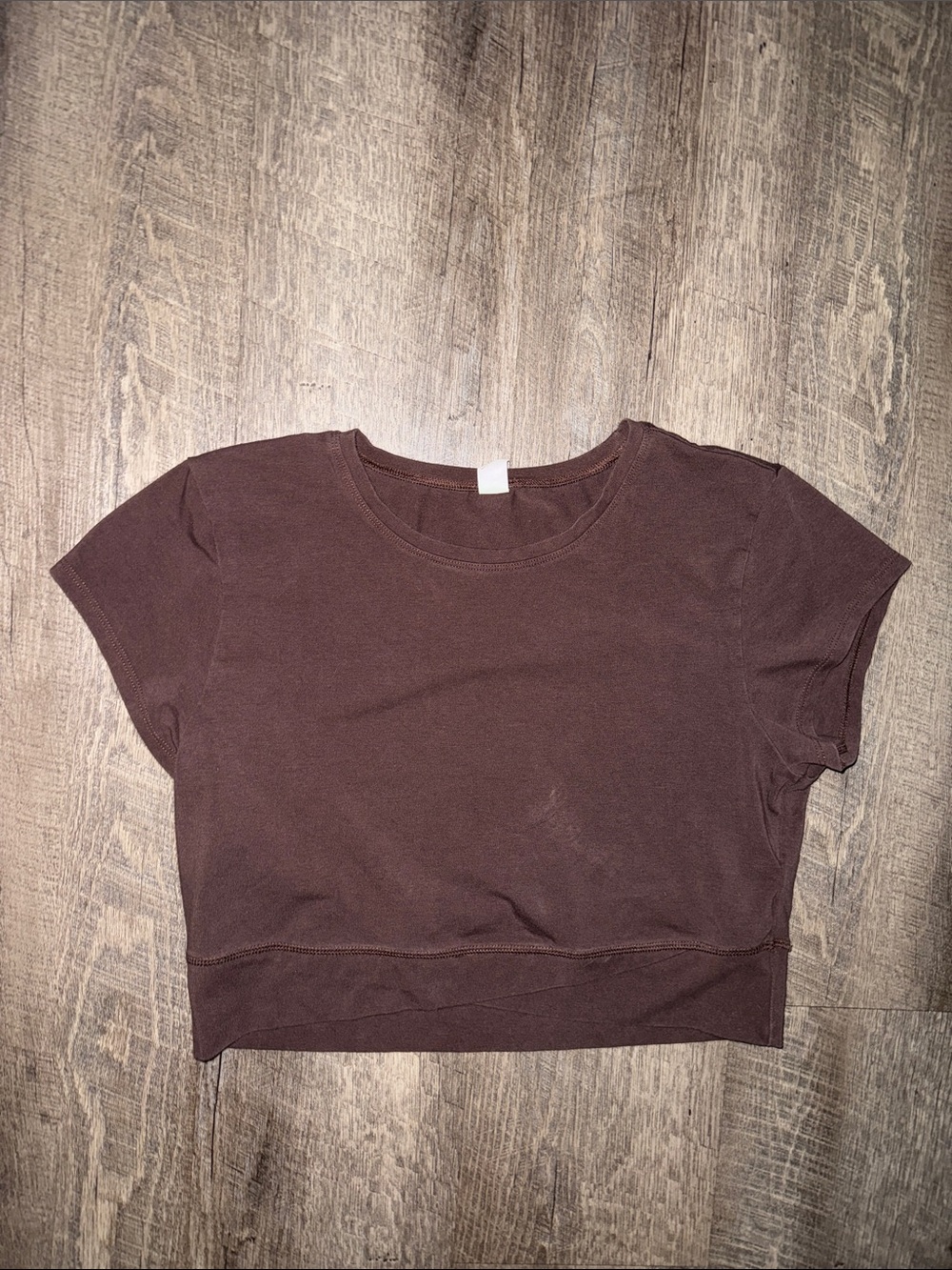 Old Navy Brown Cropped Crew Tee